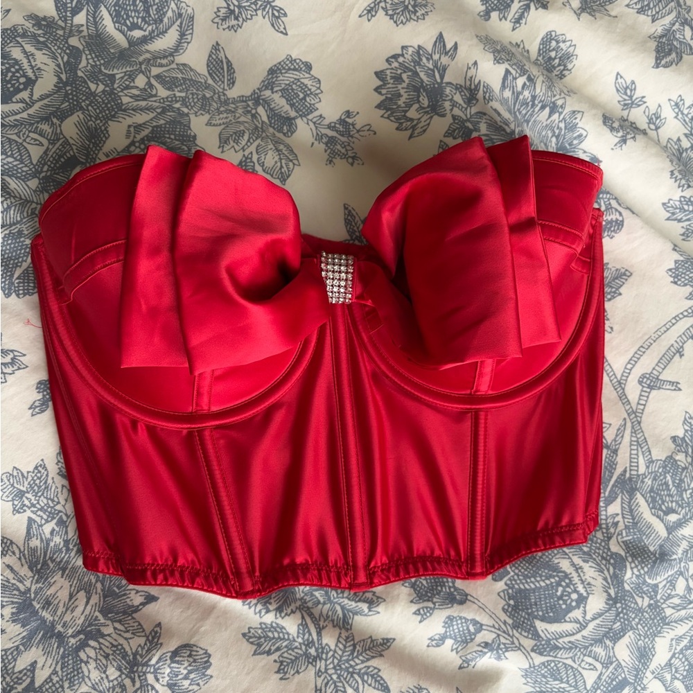 Victorias Secret Red Bow Corset Top
